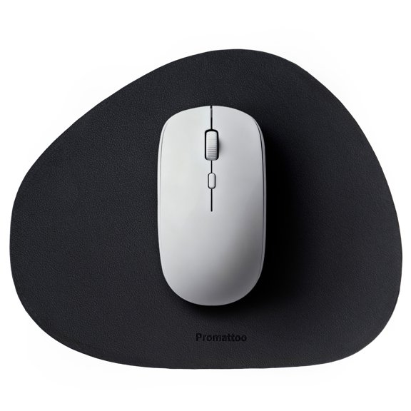 PROMATTOO Small Mouse Pad for Laptop 2/4 Pack,Oval & Waterdrop,Vegan Leather Mini Travel Mouse Pad,Waterproof, Non-Slip