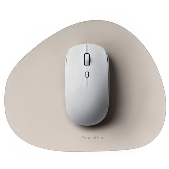 PROMATTOO Small Mouse Pad for Laptop 2/4 Pack,Oval & Waterdrop,Vegan Leather Mini Travel Mouse Pad,Waterproof, Non-Slip