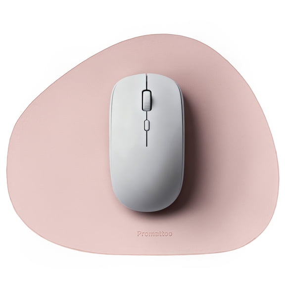 PROMATTOO Small Mouse Pad for Laptop 2/4 Pack,Oval & Waterdrop,Vegan Leather Mini Travel Mouse Pad,Waterproof, Non-Slip