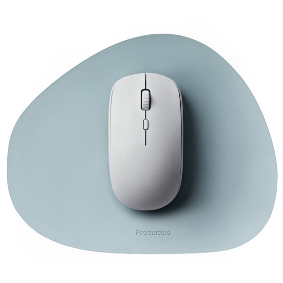 PROMATTOO Small Mouse Pad for Laptop 2/4 Pack,Oval & Waterdrop,Vegan Leather Mini Travel Mouse Pad,Waterproof, Non-Slip