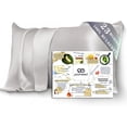 thumbnail image 1 of PROMEED 100% Mulberry Silk Pillowcase for Hair and Skin with Zipper, 23 Momme, Both Sides Pure Silk Pillow Case, Grade 6A+ Real Silk Case (Standard 20"x26", Light Grey), 1 of 7