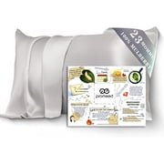 PROMEED 100% Mulberry Silk Pillowcase for Hair and Skin with Zipper, 23 Momme, Both Sides Pure Silk Pillow Case, Grade 6A+ Real Silk Case (Standard 20"x26", Lig