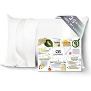 PROMEED 100% Mulberry Silk Pillowcase White with Zipper, Natural 23 Momme Silk Pillow Case for Sensitive Skin, Soft Anti Acne Pillowcase (Standard 20"x26", Whit