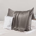 thumbnail image 1 of PROMEED Grey Silk Pillowcase Queen Size - Both Sides 23 Momme Grade 6A+Mulberry Silk Pillow Case Covers for Hair and Skin, Soft and Acne Free (Queen 20"x30", Grey), 1 of 7
