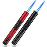 PROMISE butane Torch Lighter, 6-inch Refillable Pen Lighter Adjustable Jet Flame Butane Lighter for Candles, Grills, Fireplaces, Camping(Gas Not Included) Black& Brown