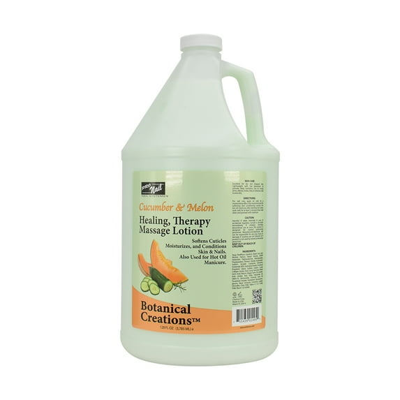 PRONAIL - Healing Therapy Massage Lotion - Professional Pedicure, Body and Hot Oil Manicure, Infused with Natural Oils, Vitamins, Panthenol and Amino Acids (Cucumber and Melon, 1 Gallon)