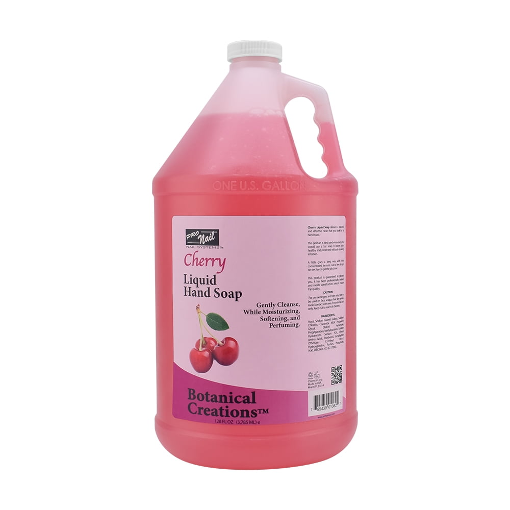 PRONAIL - Liquid Hand Soap Refill, Cherry, 1 Gallon - Deeply Cleanse and Hydrates, Leaving your hands Fresh and Soft - Bulk, Refill Gallon