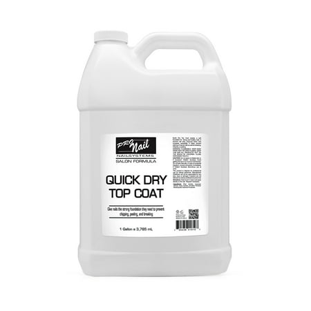 PRONAIL - Quick Dry Nail Polish Top Coat 128 Oz - Professional Strength, Long Lasting, Manicure and Pedicure - Fast Dry, High Gloss Shine and Chip Resistant - Bulk Refill Gallon