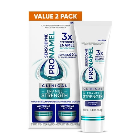 Sensodyne Pronamel Clinical Enamel Strength Toothpaste, Whitening Action, 3.4 Oz (2 Pack)