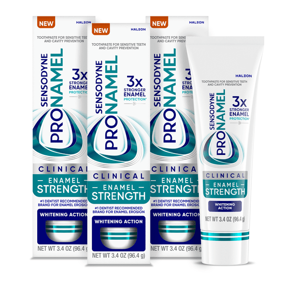Sensodyne Pronamel Clinical Enamel Strength Toothpaste, Whitening Action, 3.4 oz x 3