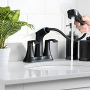PROOX 4 in. Centerset Bathroom Sink faucet with Pull Out Sprayer Double Handles