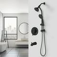 thumbnail image 1 of PROOX 7-Function Dual Head Shower Faucet Drill-Free slide bar combo Bathtub Spout Included Valve, 1 of 8