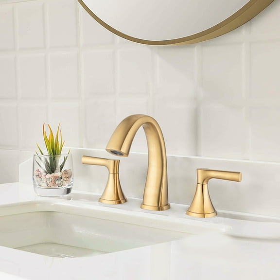 PROOX 8" Widespread Double Handles Bathroom Sink Faucet with Drain Assembly