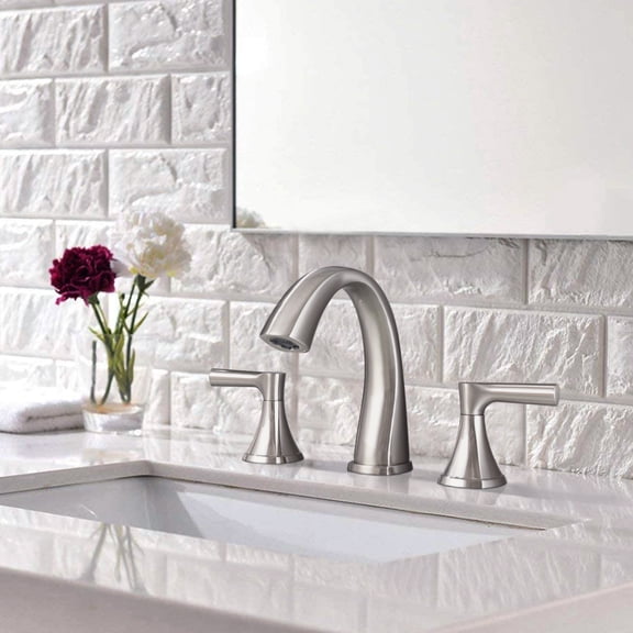 PROOX 8" Widespread Double Handles Bathroom Sink Faucet with Drain Assembly