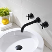 PROOX Double Handle Wall Mounted Bathroom Faucet