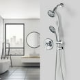 thumbnail image 1 of PROOX Drill-Free 5" Rain Shower Handheld Showerhead Combo Stainless Steel Slide Bar(Valve Included), 1 of 8