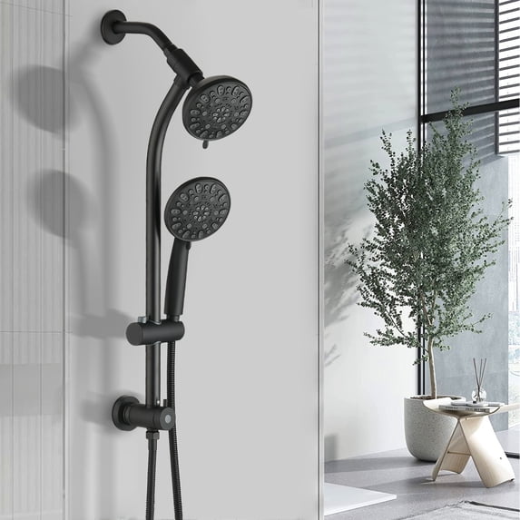 PROOX Drill-Free Rain Shower Handheld Showerhead Combo with Stainless Steel Slide Bar