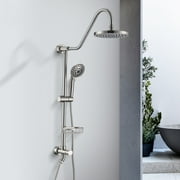 PROOX Shower System with 8" Rain Shower Head, 5-Function Shower Head with Handheld, Adjustable Slide Bar