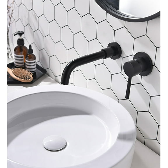 PROOX Wall Mount matte Black Faucet single handle