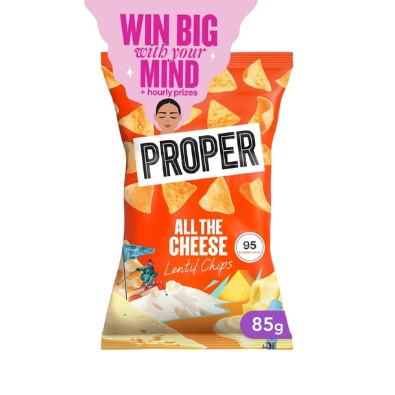 PROPER All The Cheese Lentil Chips 85g, Imported from Britain