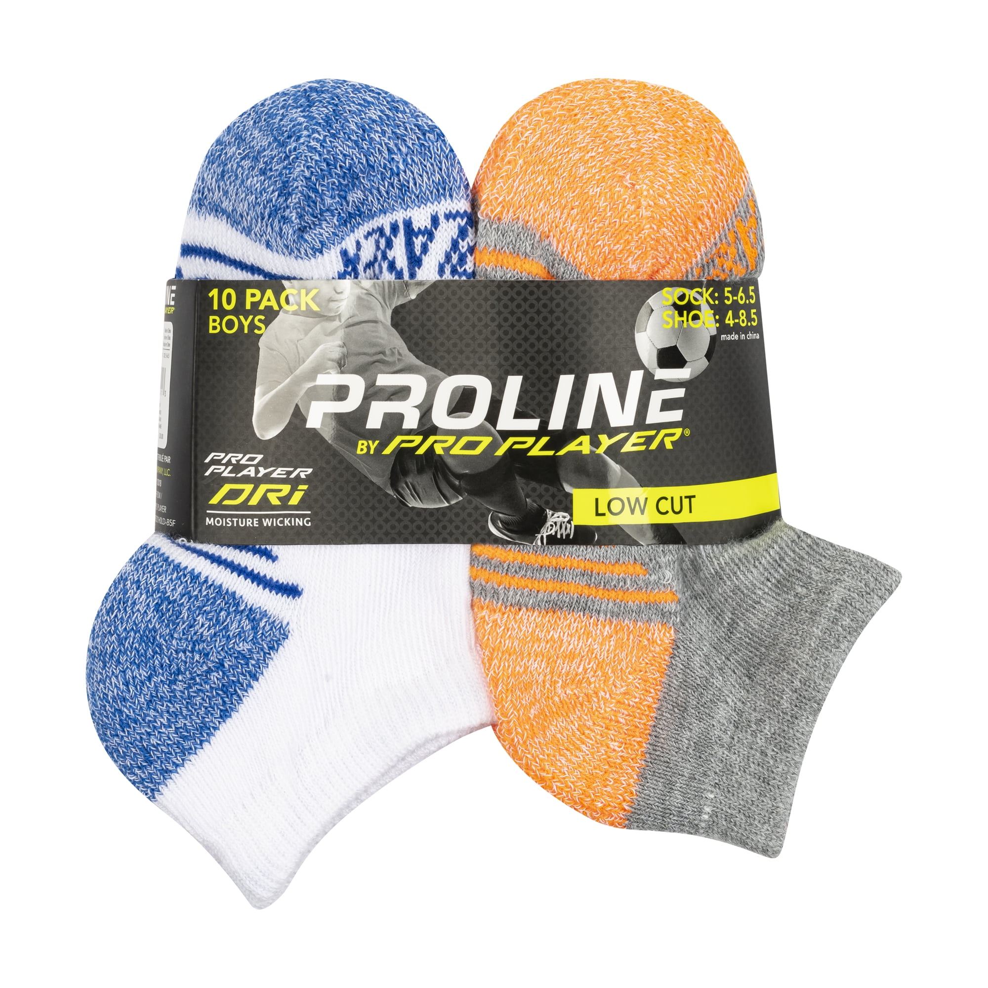 PROPLAYLEG Boys Cushioned Athletic Socks (S-M), (10-Pack)