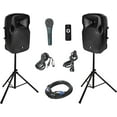 thumbnail image 1 of PRORECK 12-Inch 1000 Watts 2-Way Powered PA Speaker System Combo Set, 1 of 4