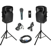 PRORECK 12-Inch 1000 Watts 2-Way Powered PA Speaker System Combo Set
