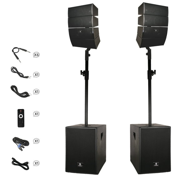 4000W P.M.P.O PRORECK CLUB 3000 12-inch  2.2 Channel DJ Powered Line Array Speaker with Wireless for Large Parties