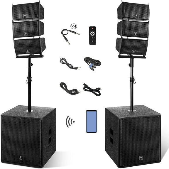 PRORECK Club 8000 18" Stereo DJ/Powered PA Speaker System Combo with Bluetooth and Subs