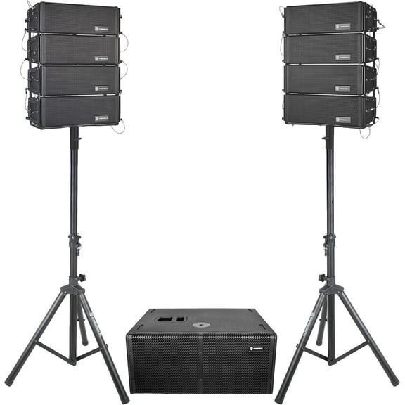 PRORECK Concert Set 6000W Stereo/Mono DJ Powered PA Speaker System Combo Set with One Active Sub