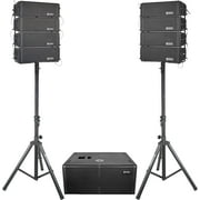 PRORECK Concert Set 6000W Stereo/Mono DJ Powered PA Speaker System Combo Set with One Active Sub