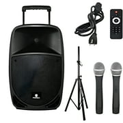 PRORECK Freedom 15 Portable 15-Inch 800 Watt 2-Way Rechargeable Powered Dj/PA Speaker System