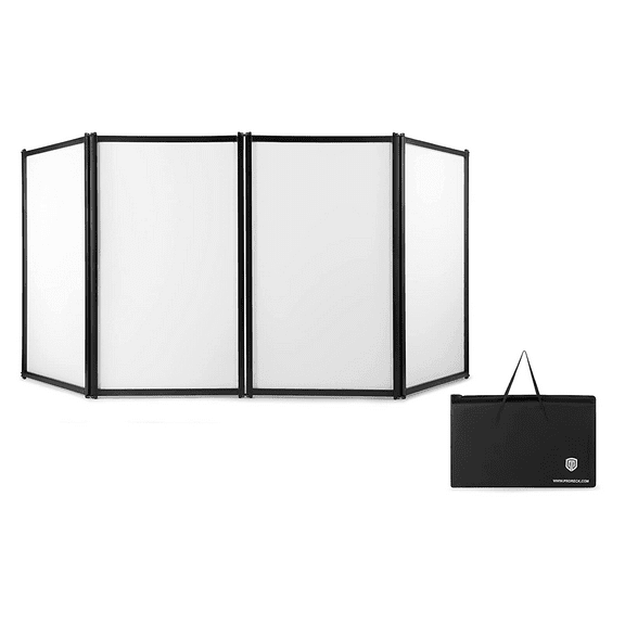 PRORECK PF33 DJ Facade, DJ Table Event Booth, Portable Display Booth Cover Screen with Travel Bag Case, 28x35x47 Inch