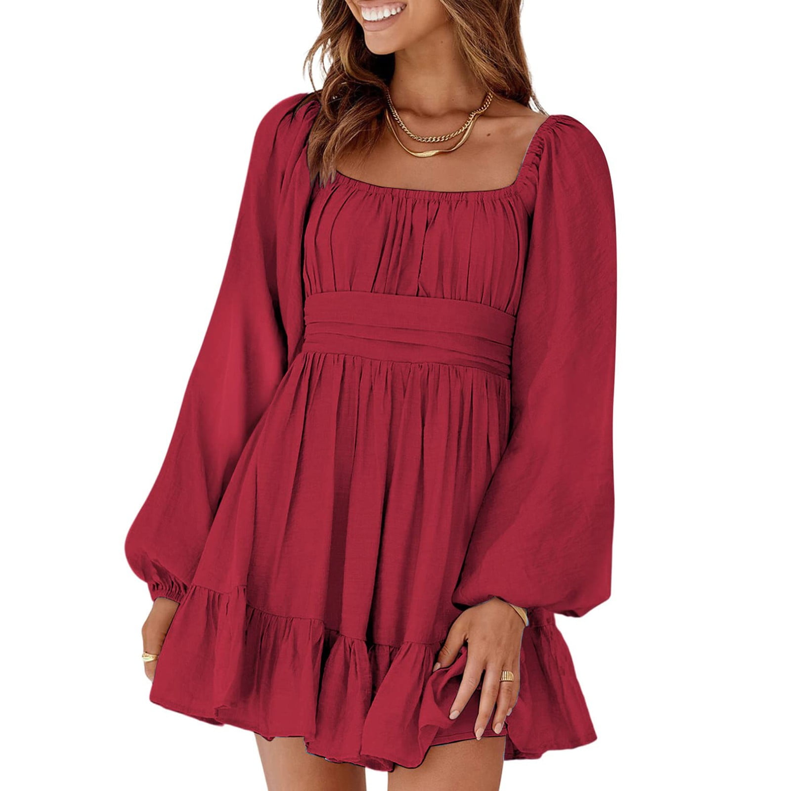 Wenrine Womens Wine Red Summer Beach Dresses