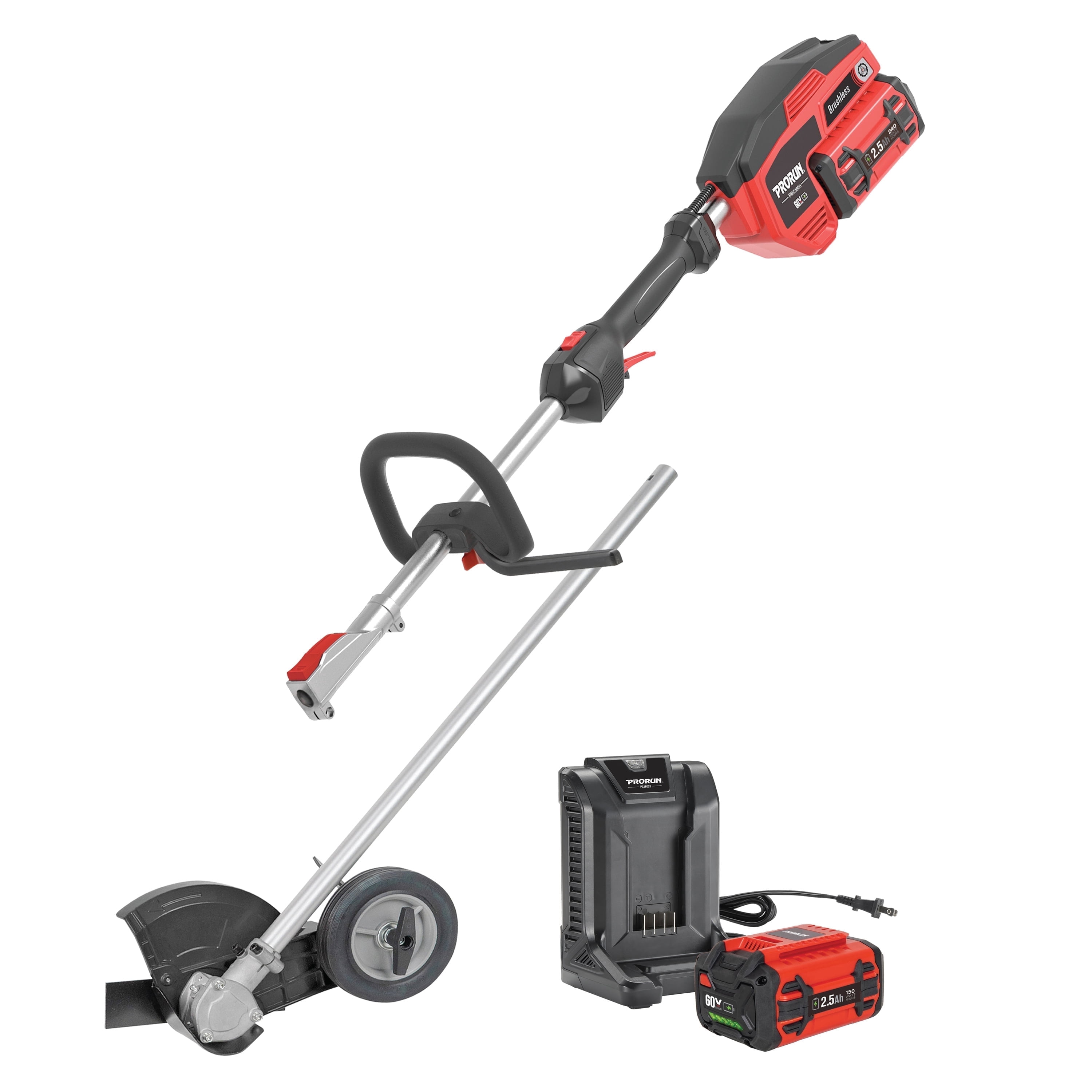 PRORUN 60V Attachment Capable Powerhead & Edger Kit, 2.5 Ah Battery ...