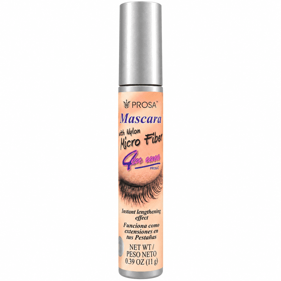 PROSA 4 en Uno Micro Fiber Mascara, Lengthening Mascara for Longer-Looking Defined Lashes, 0.39 oz (11 g)