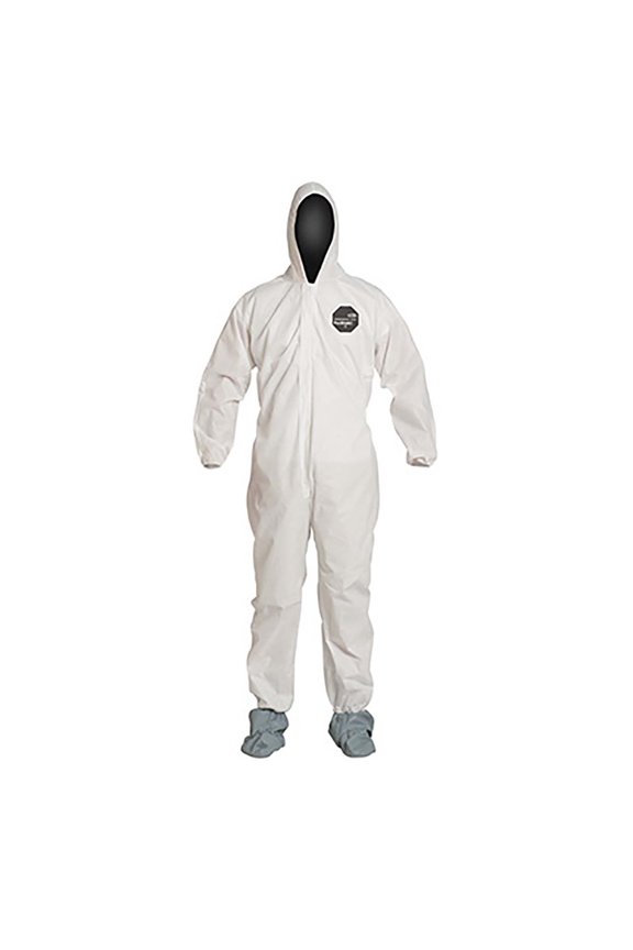PROSHIELD 10, COVERALL, ZIPPER FRONT, HOOD, BOOTS, ELASTIC WRIST, STORMFLAP