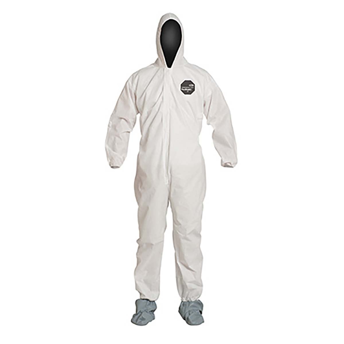 PROSHIELD 10, COVERALL, ZIPPER FRONT, HOOD, BOOTS, ELASTIC WRIST, STORMFLAP