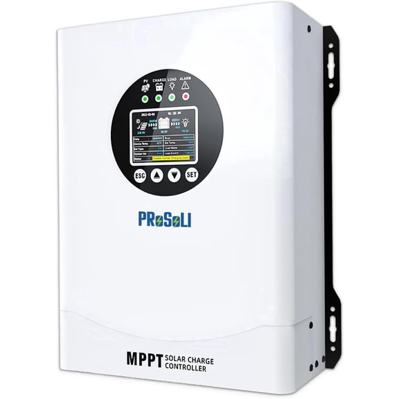 Prosoli 120A MPPT Solar Charge Controller,12V-96V Auto,230V Max PV Input,Intelligent Regulator for FLD LiFePO4 SLD GEL AGM Batteries,off Grid RV Boat Home System