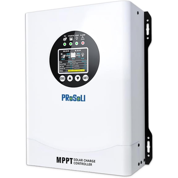 PROSOLI 120A MPPT Solar Charge Controller,12V-96V Auto,230V Max PV Input Intelligent Solar Regulator for LiFePO4 GEL AGM FLD SLD Batteries,Off Grid RV Boat Home Solar System