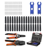 Prosoli 35 Pcs Solar Crimper Tool Kit, 14-10AWG Cable Set with 30 MC4 Connectors, Crimper, Stripper & 2 Spanner Wrenches for RV, Marine, Off-Grid