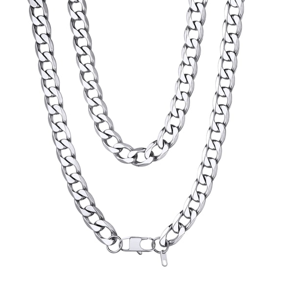 PROSTEEL 13mm Thick Cuban Chain Necklace for Men Women Long Stainless Steel Miami Curb Chains Hip Hop Chain Jewelry, 18"