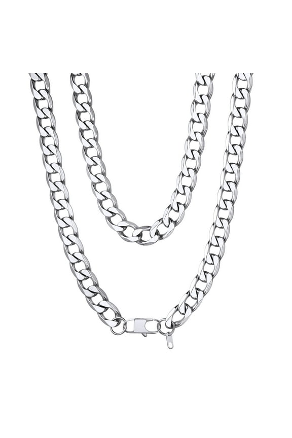 13mm Thick Cuban Chain Necklace for Men Women Long Stainless Steel Miami Curb Chains Hip Hop Chain Jewelry, 24"