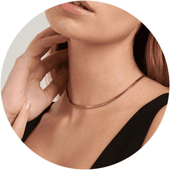 PROSTEEL 3mm Herringbone Chain Necklace Women Rose Gold Plated Chokers Stainless Steel Link Chain 12.5inches for Mom Daughter Birthday Gift