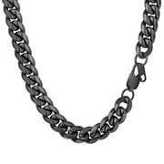 PROSTEEL 4.8/6/10/14mm Wide Mens Stainless Steel Gold/Silver/Black Chain Cuban Curb Necklace 14"-30"