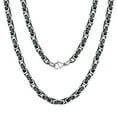thumbnail image 1 of PROSTEEL 4MM Stainless Steel Necklace Silver Black Byzantine Link Chain for Men Women 22 Inch Jewelry Gift for Boyfriend Husband Birthday Christmas, 1 of 7