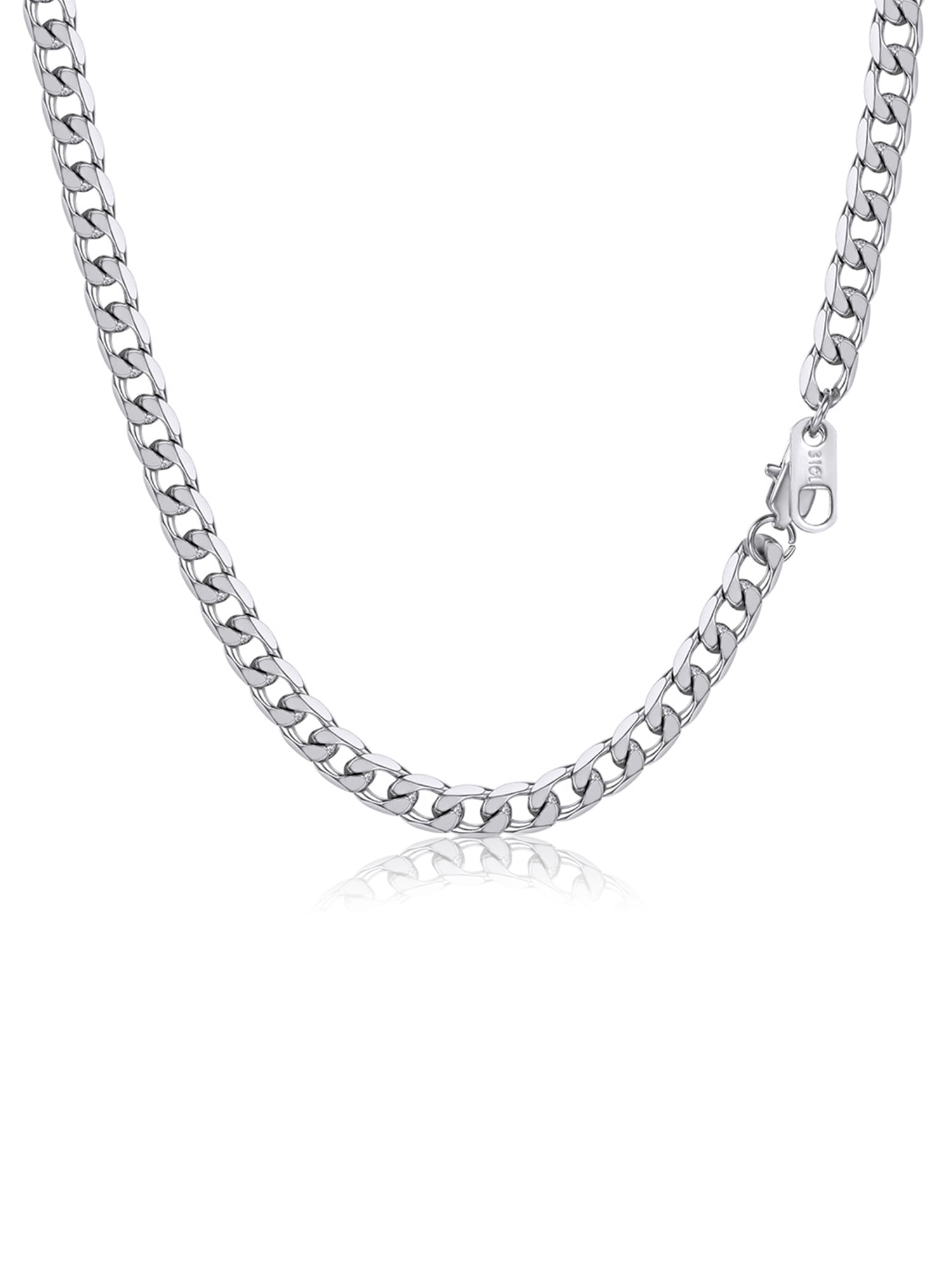 PROSTEEL Chain Necklace for Men 4mm Stainless Steel Cuban 18 Inch Birthday Father Day Jewelry Gifts for Husband Dad Adults