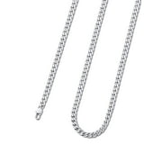 PROSTEEL 4mm Miami Cuban Chain Necklace Punk Curb Necklace For Men Women Stainless Steel Jewelry Birthday Gift, 20Inches
