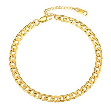 10k Yellow Gold Mariner Link Chain Anklet Bracelet, 1.2mm - Walmart.com