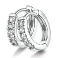 thumbnail image 1 of PROSTEEL 925 Sterling Silver Small Hoop Earrings for Women White Cubic Zirconia Cute Earring Mom Daughter's Birthday Christmas Gift, 1 of 8